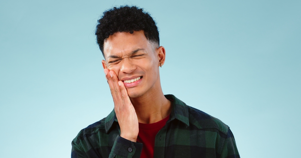 Man,,Toothache,Or,Pain,In,Studio,With,Gum,Problem,,Cavity